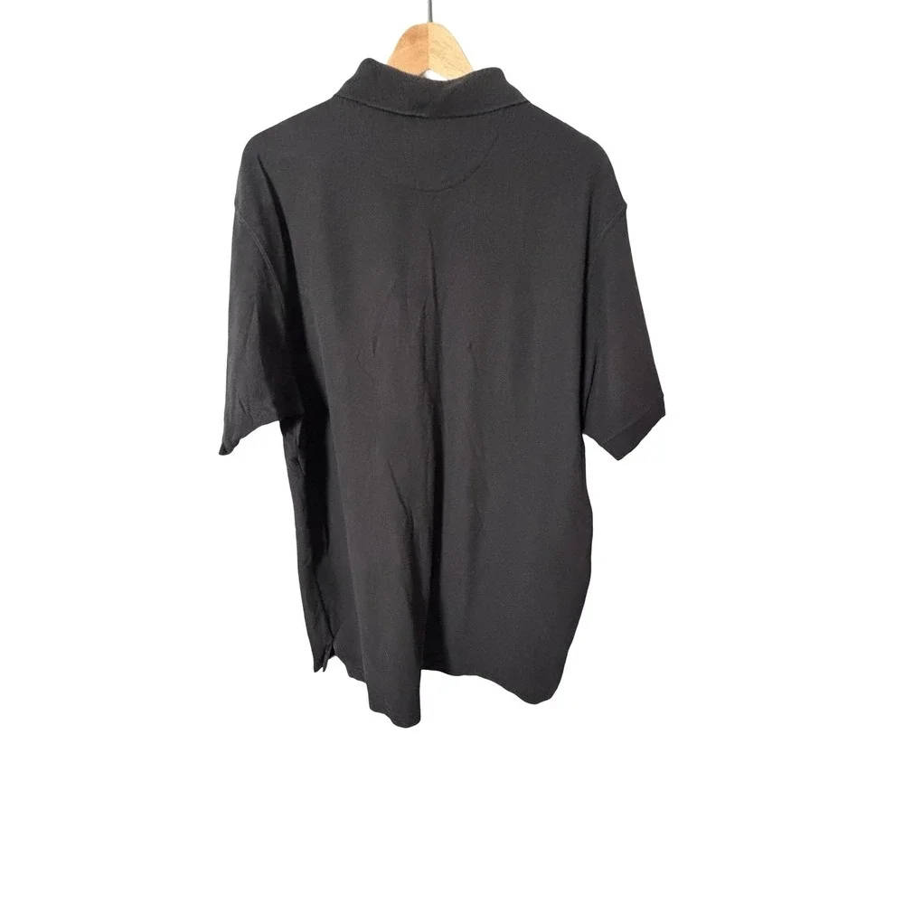 Chaps Ralph Lauren Mens XL Black Cotton Crest Logo Short Sleeve Polo Shirt